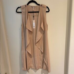 BCBG Tan Waterfall Vest